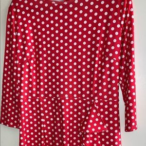 Orange Red/white Polka Dot Dress